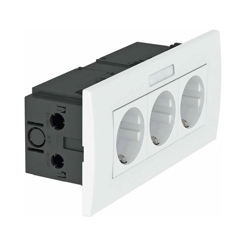 OBO Bettermann Steckdoseneinheit SDE-RW D0RT3B Modul 45 3fach 84x185x59mm (6119435) afbeelding 1