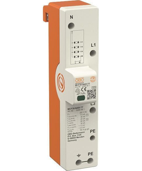 OBO MCF30-NAR-TT LightningController Rail dreipolig mit NPE 5096961 (5096961) afbeelding 1