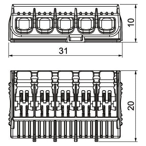 OBO Universal-Hebelklemme 61 HSK45 5 starre/flexible Leiter (2054425) afbeelding 2