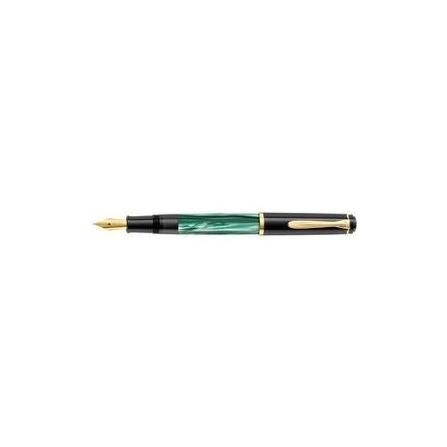 Pelikan Füllhalter M 200, grün marmoriert, Federbreite: B vergoldete Edelstahlfeder, vergoldeter Pelikan-Schnabel-Clip (983411) afbeelding 1