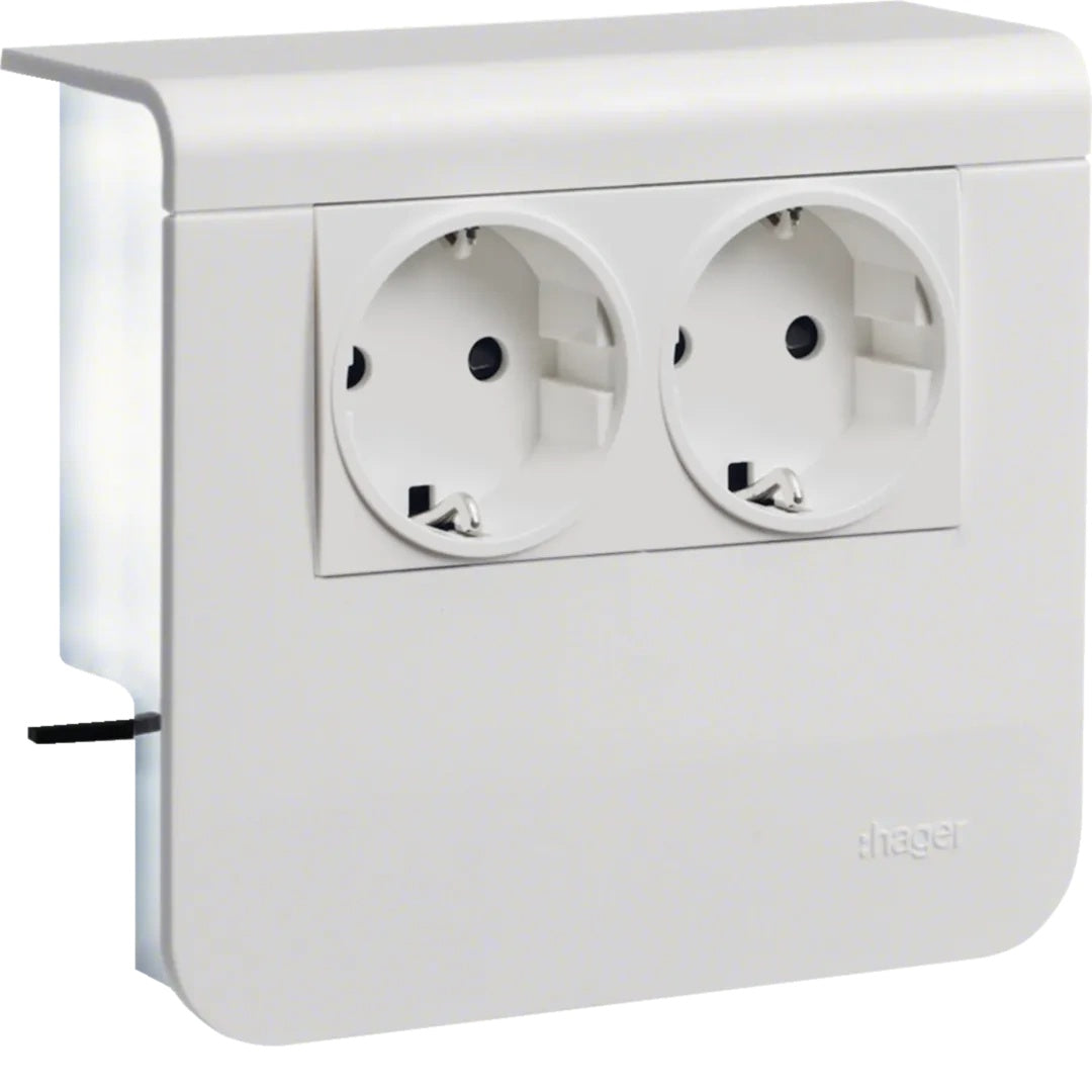 GerätetraegerSL200559009016Steckdose 2fach 20x55mm verkehrsweiß (SL200559009016) - 4012740017626 - afbeelding 1