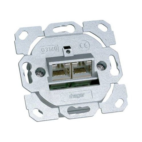 Hager G3140 Datendose Cat.6a 2-fach 8/8-pol (G3140) - 4012740207829 - image 1