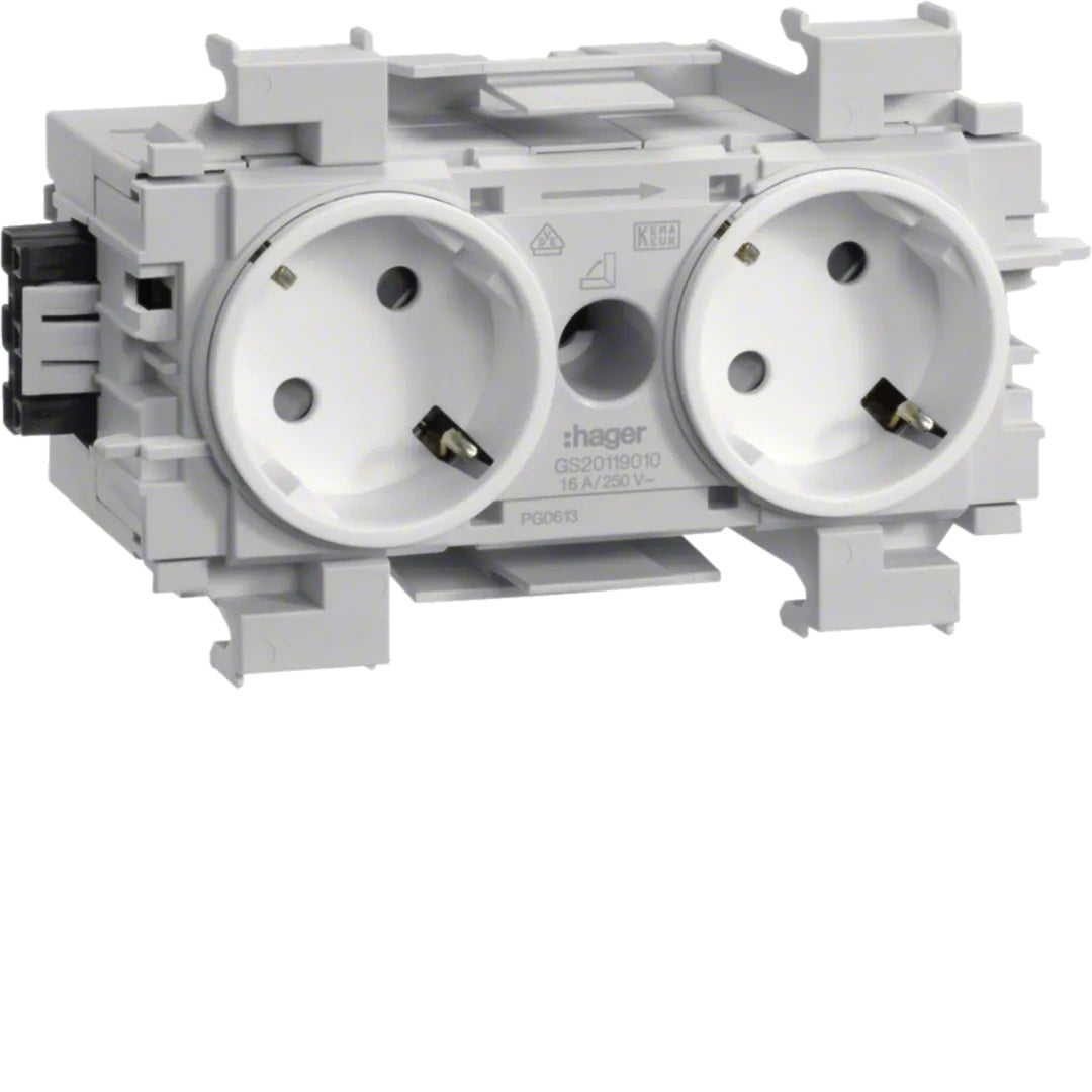 HAGER GS20119016 Steckdose 2-fach 45° Frontrastend verkeh (GS20119016) - 4012740994804 - afbeelding 1