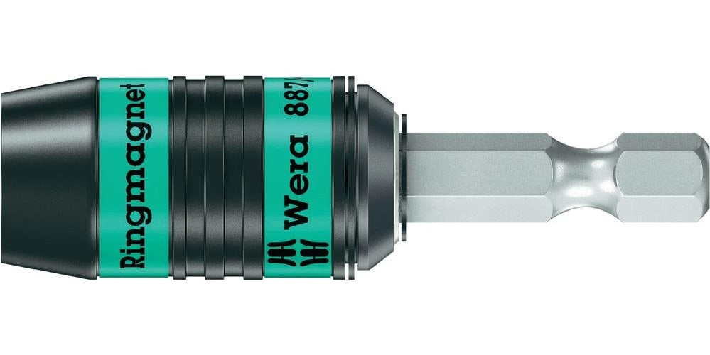 Wera 887/4 RR Ring Rapidaptor Ringmagnet Bithalter Länge 57 mm Antrieb 1/4" (6.3 mm) (05052490001) afbeelding 1