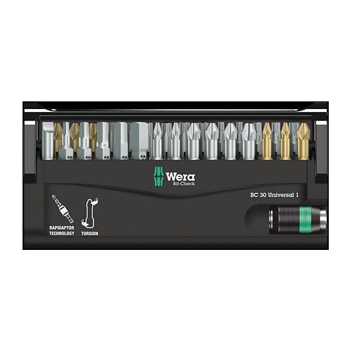 Wera Bit-Check 30 Universal 1 - Schraubenziehersatz - 30 Stücke - torx, phillips, pozidriv, hex, slot - Länge: 25 mm (05056440001) afbeelding 2