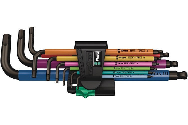 Wera 950/9. Produkttyp: Socket set, Anzahl der enthaltenen Schlüssel: 9 Stück(e), Materiallgriff: Kunststoff. Lange Arm Größe (min.): 9 cm, Kurze Arm Größe (min.): 22,4 cm (05022089001) afbeelding 1