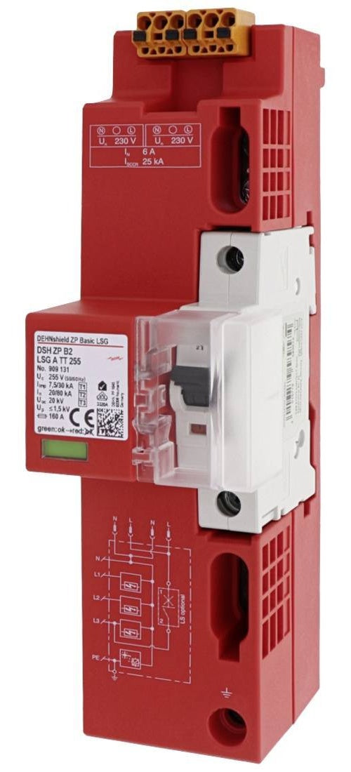 DEHN DSH ZP B2 LSG A TT 2 DSH ZP B2 LSG A TT 255 ÜSS Kombi-Ableite (909131) afbeelding 1