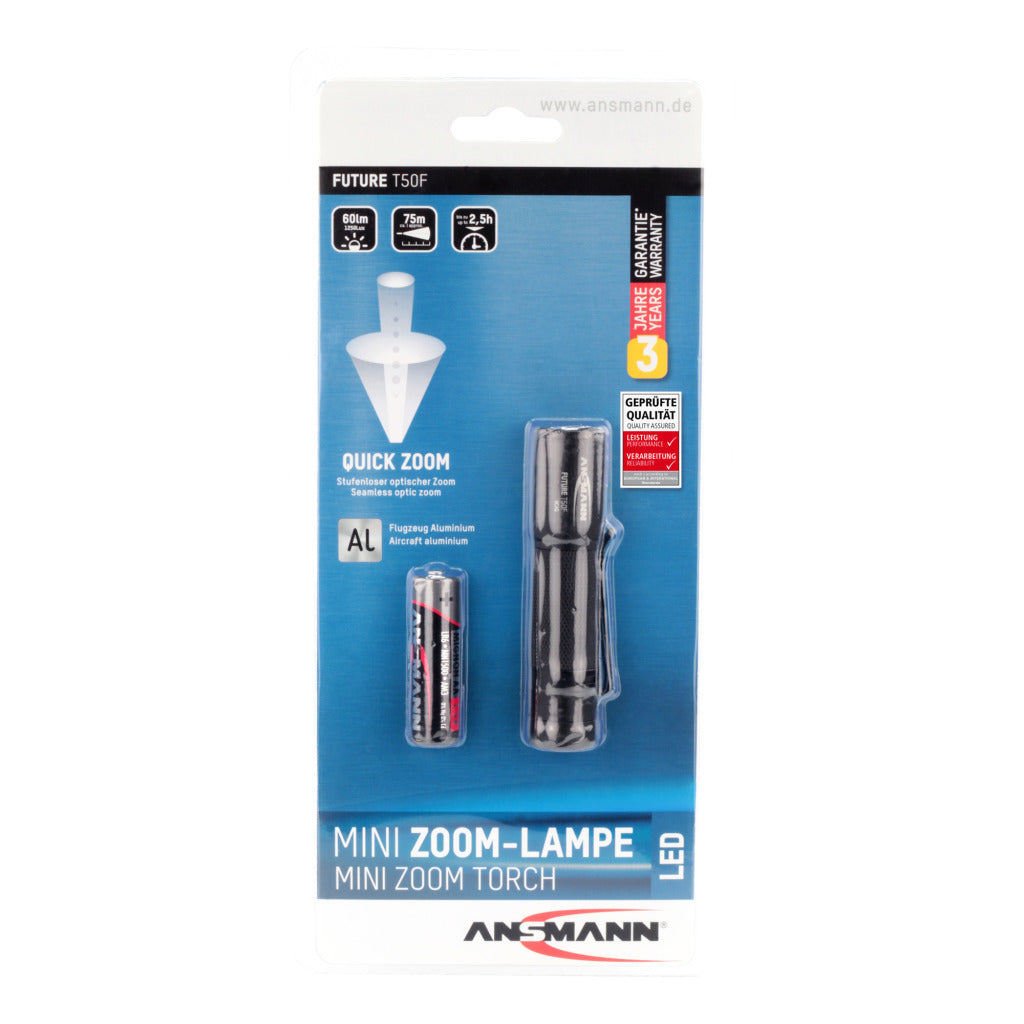 Ansmann Focus T50f Flashlight - 60 Lumen - Black