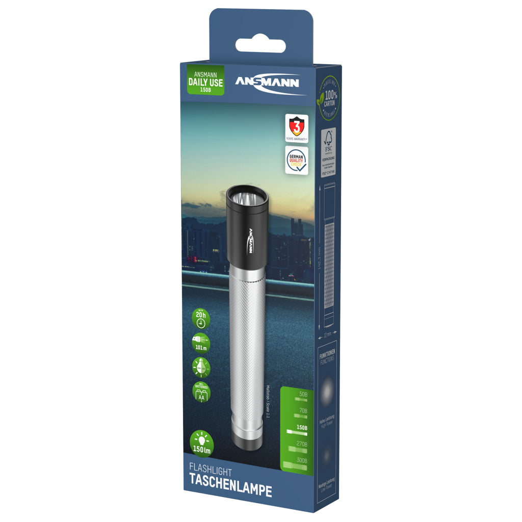 Ansmann Flashlight 150b 150 Lumen Silver/Black