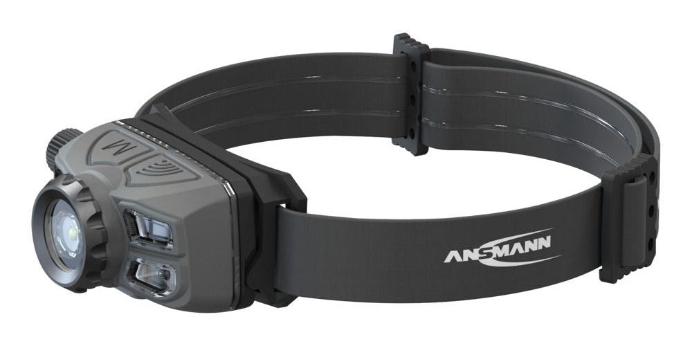 ANSMANN Sensor-LED-Kopflampe HD450FRS, 450 Lumen, IP65 Li-Ion Akku, 3,7V, 1.400 mAh, aus Aluminium & Kunststoff, 5 - 1 Stück (1600-0528) afbeelding 1
