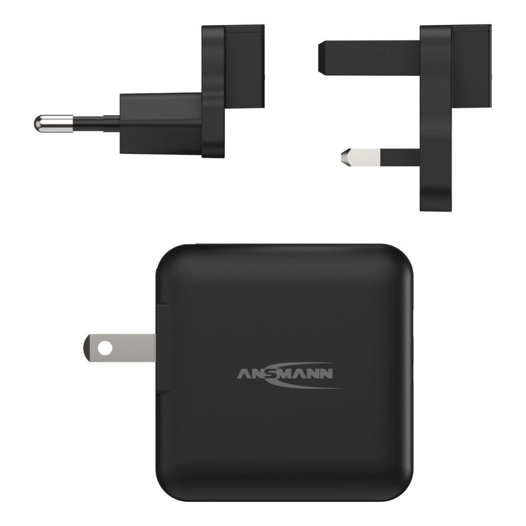 Ansmann USB Travel Charger 30W Interchangeable Plugs Black
