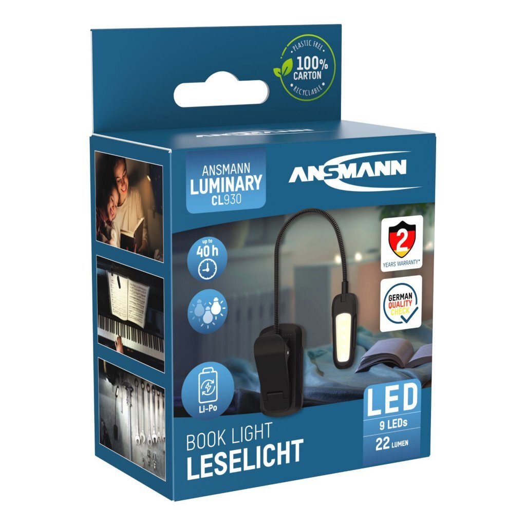 Ansman Universal LED Lamp with Clip 9 LEDs Black