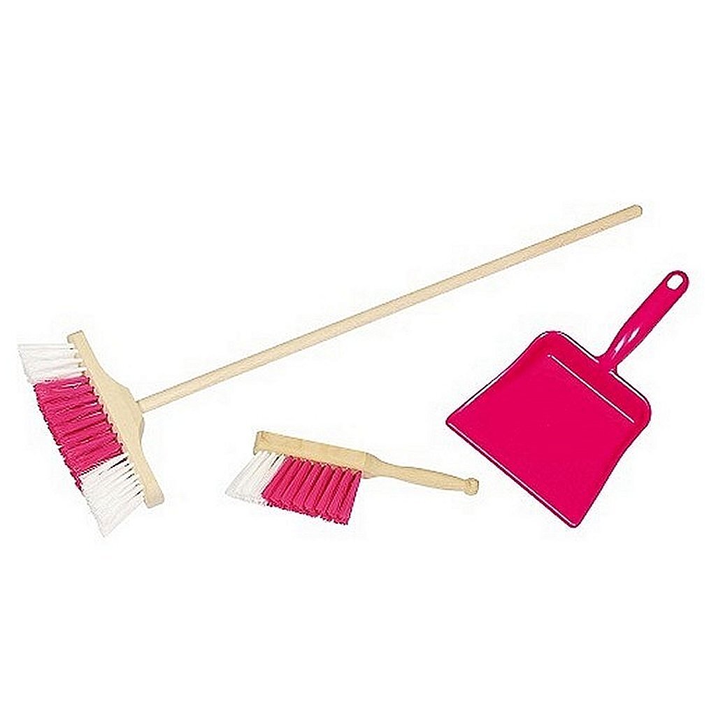 Simply for Kids 3-Piece Broom Set Pink - Cheerful Cleaning Set for Kids