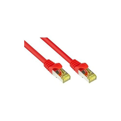 RJ45 Patchkabel mitCat.7 Rohkabel und Rastnasenschutz (RNS®), S/FTP, PiMF, halogenfrei, 600MHz, OFC, red, 20m, Good Connections® (8070R-200R) afbeelding 1