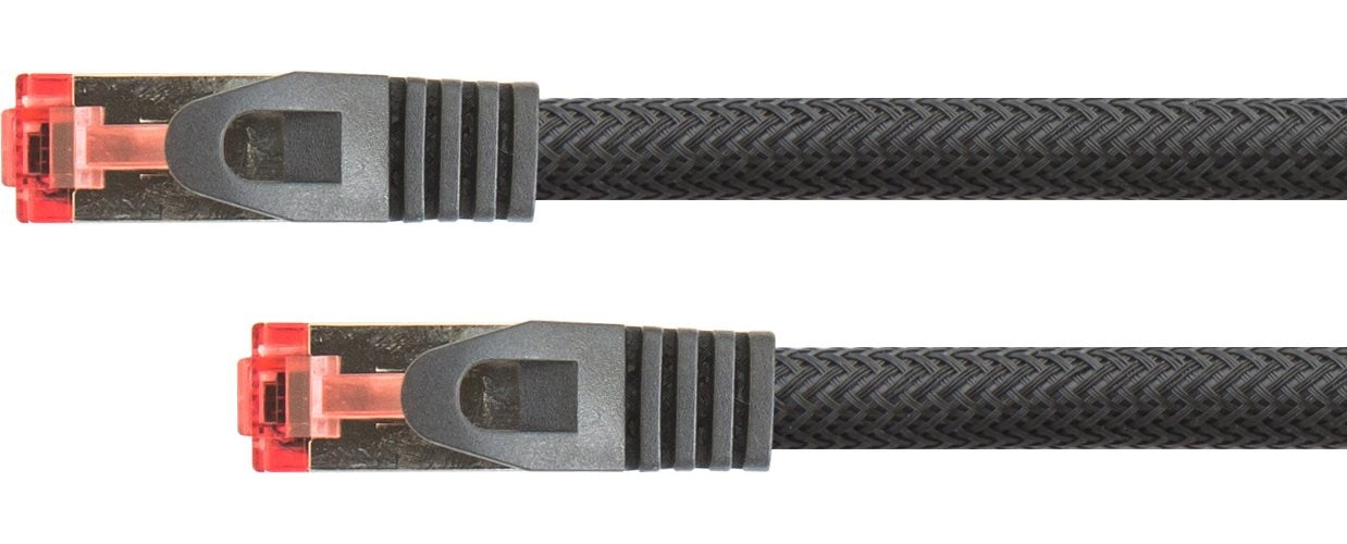 RNS® Patchkabel mit Rastnasenschutz und Nylongeflecht, Cat. 6, S/FTP, PiMF, PVC, 250MHz, OFC, schwarz, 15m, PYTHON® Series (8063PY-150S) afbeelding 1