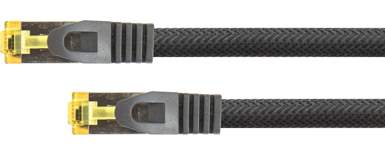Python® Series RJ45 Patchkabel mitCat.7 Rohkabel, Rastnasenschutz (RNS®) und Nylongeflecht, S/FTP, PiMF, halogenfrei, 600MHz, OFC, schwarz, 20m (8070PY-200S) afbeelding 1