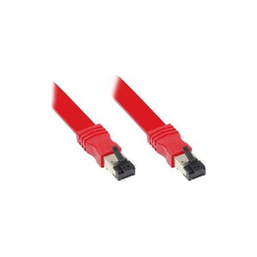 FLACH-Patchkabel Cat. 8.1, U/FTP, PiMF, halogenfrei (LSZH), 2000MHz, 40Gbit/s, rot, 15m, Good Connections® (8080-F150R) afbeelding 1