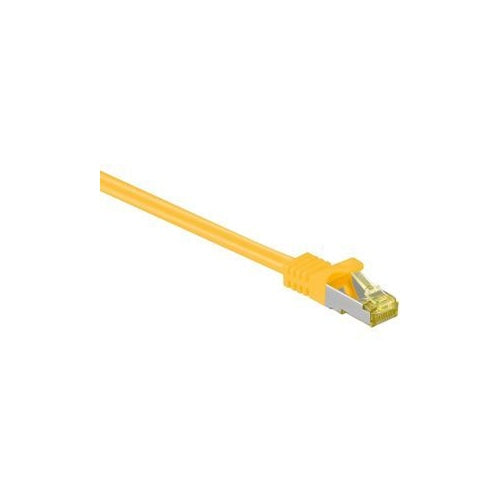 RJ45 Patchkabel mitCat.7 Rohkabel und Rastnasenschutz (RNS®), S/FTP, PiMF, halogenfrei, 600MHz, OFC, gelb, 25m, Good Connections® (8070R-250Y) afbeelding 1