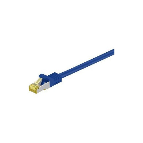 RJ45 Patchkabel mitCat.7 Rohkabel und Rastnasenschutz (RNS®), S/FTP, PiMF, halogenfrei, 600MHz, OFC, blau, 50m, Good Connections® (8070R-500B) afbeelding 1