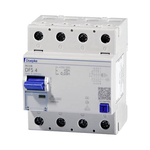 DOEPKE FI-Schutzsch.25A DFS4A025-4/0,03-A Typ A 4-polig 30mA 230/400V DFS4-025-4/0,03-A (09124901) afbeelding 1