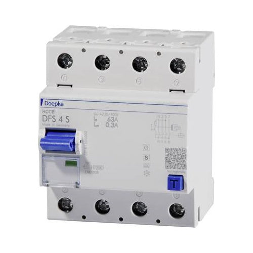 Doepke Schaltgeräte GmbH FI-Schutzschalter DFS4 063-4/0,30-A S 4polig 63/0,3A (09146905) afbeelding 1