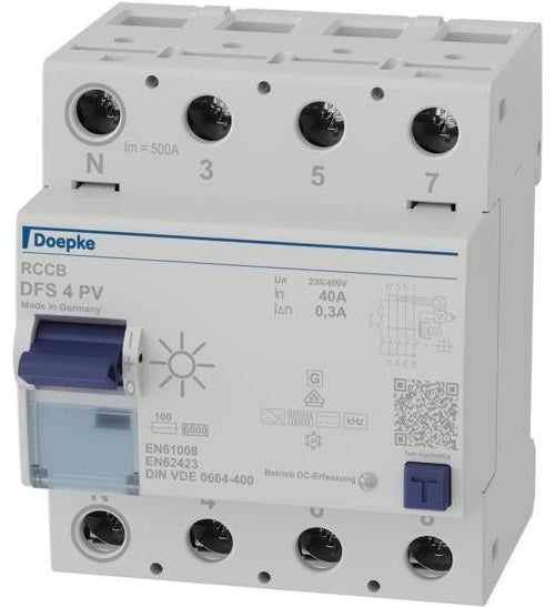 Doepke DFS4 040-4/0.30-PVFI-Schutzschalter 4p 40 A 0.3 (09136804) afbeelding 1