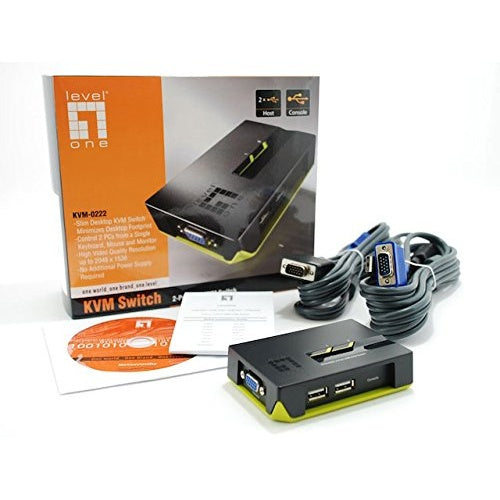LevelOne ViewCon KVM-0222 - KVM-Switch - USB - 2 Anschlüsse - 1 lokaler Benutzer (590222) afbeelding 4