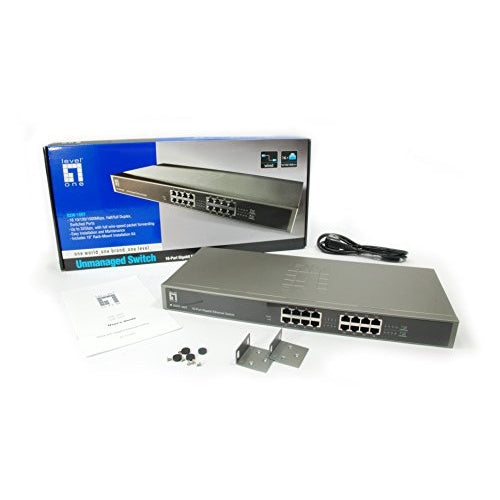 LevelOne GSW-1657 - Switch - 16 Anschlüsse - EN, Fast EN, Gigabit EN - 10Base-T, 100Base-TX, 1000Base-T - 1U (0524718) afbeelding 3