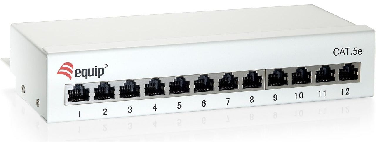 Equip Patch Panel - Patch Panel - RJ-45 X 12 - Hellgrau, RAL 7035 (227362) afbeelding 1