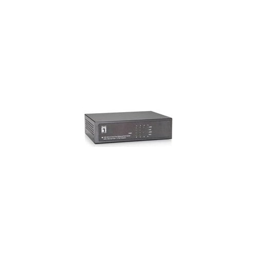 5-Port Fast Ethernet PoE+ Switch, 4x FE PoE+ (65W) Hersteller: LEVELONE (FEP-0511) afbeelding 1
