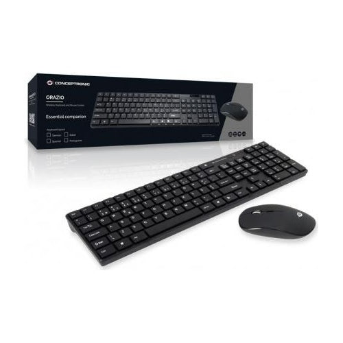 Conceptronic ORAZIO - Tastatur-und-Maus-Set - kabellos - 2.4 GHz - Portugiesisch - Schwarz (ORAZIO01PT) afbeelding 1