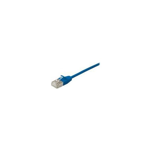 equip Slim - Patch-Kabel - RJ-45 (M) zu RJ-45 (M) - 20,0m - S/FTP - CAT 6a - geformt, ohne Haken - Blau (606141) afbeelding 1