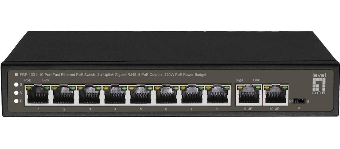 LevelOne FGP-1031 Netzwerk-Switch Unmanaged Gigabit Ethernet (10/100/1000) Power over Ethernet (PoE) Schwarz (FGP-1031) afbeelding 1