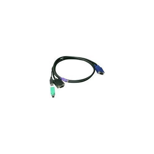 LevelOne ACC-3202 - Tastatur- / Video- / Maus- (KVM-) Kabelkit - HD-15 (VGA) (M) zu USB, PS/2, HD-15 (VGA) (M) - 3 m - Daumenschrauben - Schwarz - 4015867229415 - image 1