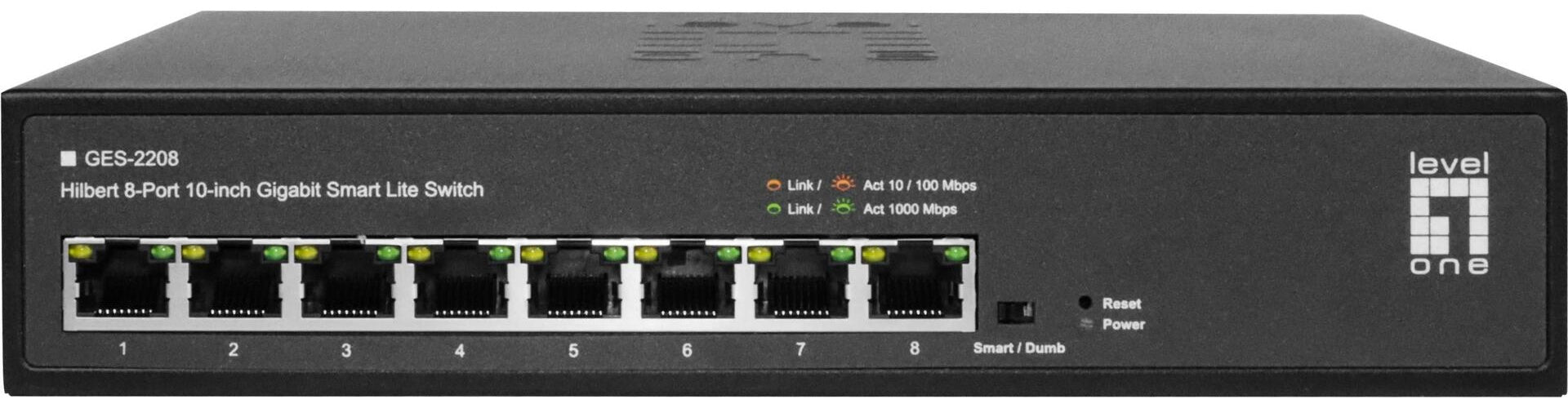 LevelOne GES-2208 Netzwerk-Switch Managed L2 Gigabit Ethernet (10/100/1000) Schwarz (GES-2208) afbeelding 1