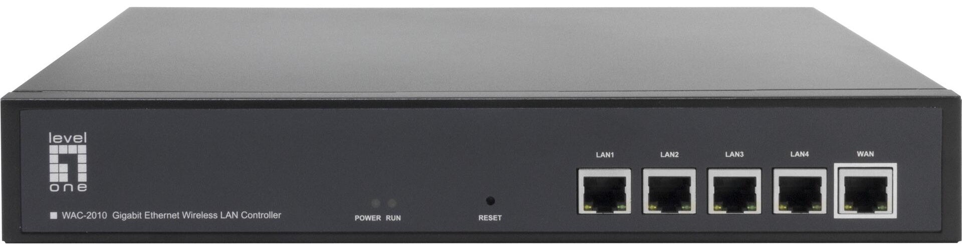 LevelOne Gigabit WLAN-Controller für bis zu 128 AP's - Schwarz - Metall - Aktivität - Link - Leistung - 256 MB - 16 MB - 10,100,1000 Mbit/s (WAC-2010) afbeelding 1