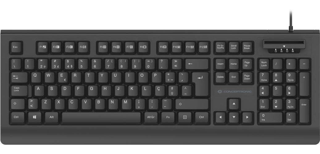 Conceptronic KAYNE01PT USB-Tastatur mit Smart ID-Kartenleser - Portugiesisches Layout (KAYNE01PT) afbeelding 1