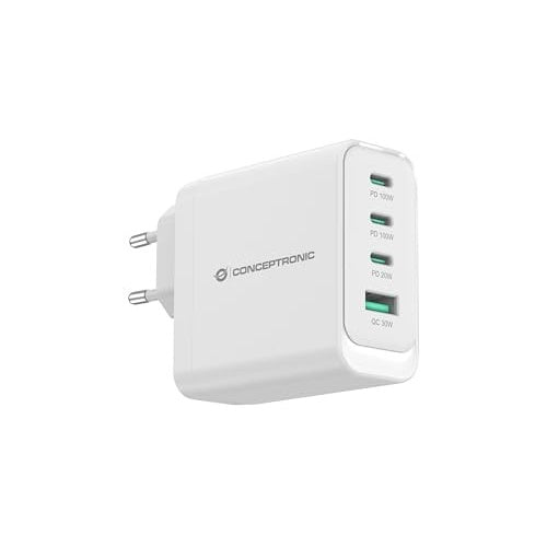 Conceptronic Ladegerät 4Port 100W 3xUSB-C 1xUSB-A weiß (ALTHEA22W100) afbeelding 2