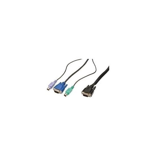 DIGITUS - Tastatur- / Video- / Maus- (KVM-) Kabel - HD-15 (VGA) (M) bis PS/2, HD-15 (VGA) (M) - 3 m - für Digitus DC-71302GE, DC-71401GE, DC-72302GE, DC-72302US, DC-72401GE afbeelding 1