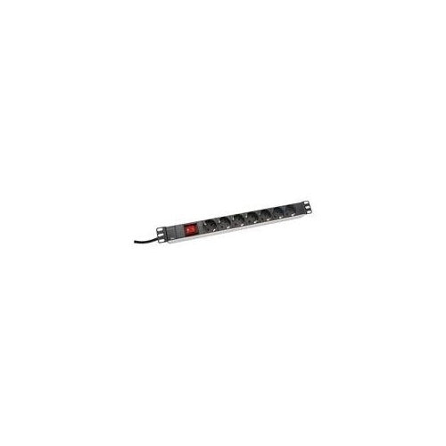 DIGITUS DN-95402 - Steckdosenleiste (Rack - einbaufähig) - Wechselstrom 250 V - Eingabe, Eingang Stromversorgung - Ausgangsanschlüsse: 7 (Stromversorgung) - 48.3 cm (19") - 2 m Schnur - 4016032266402 - image 1