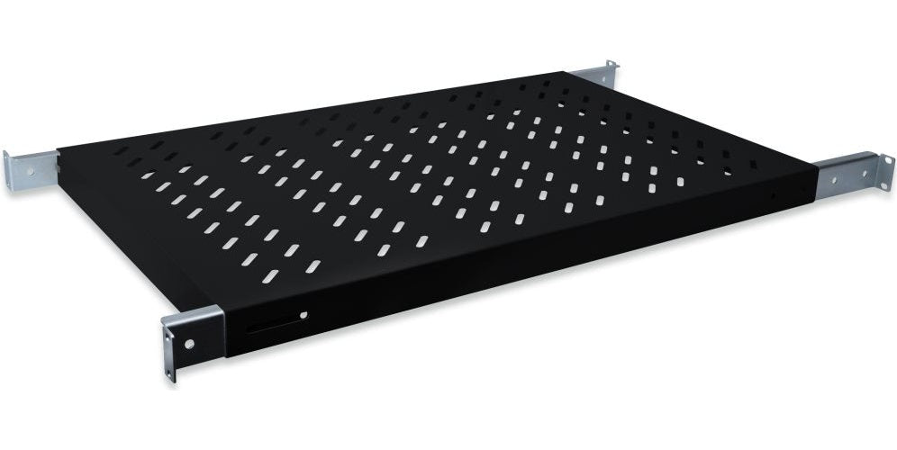 Digitus Fachboden mit variablen Befestigungsschienen zum Festeinbau in 483 mm (19)-Schränke - schwarz - 1 Höheneinheit (DN-97649) afbeelding 1