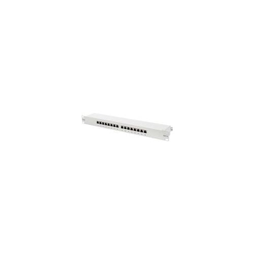 DIGITUS Professional DN-91616S-B - Patch Panel - Rack montierbar - RJ-45 X 16 - Schwarz, RAL 9005 - 1U - 48,3 cm (19") (DN-91616S-B) afbeelding 1