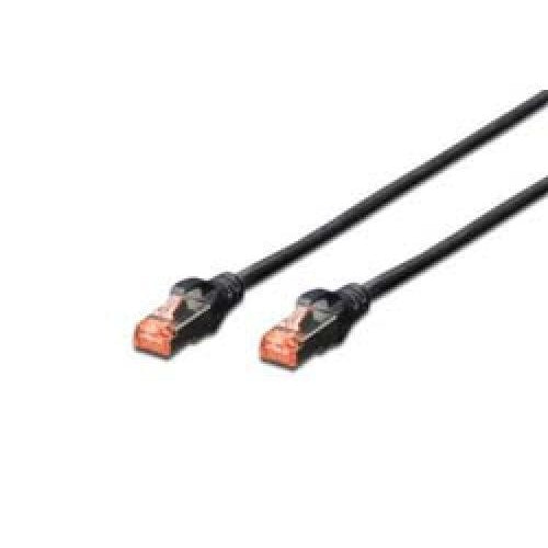 DIGITUS Professional - Patch-Kabel - RJ-45 (M) bis RJ-45 (M) - 3,0m - SFTP, PiMF - CAT 6 - IEEE 802,3 - halogenfrei, geformt, ohne Haken, verseilt - Schwarz (Packung mit 10) (DK-1644-030-BL-10) afbeelding 1