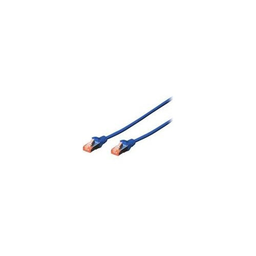 DIGITUS Professional - Patch-Kabel - RJ-45 (M) bis RJ-45 (M) - 5,0m - SFTP, PiMF - CAT 6e - IEEE 802,3 - halogenfrei, geformt, ohne Haken - Blau (Packung mit 10) (DK-1644-050-B-10) afbeelding 1