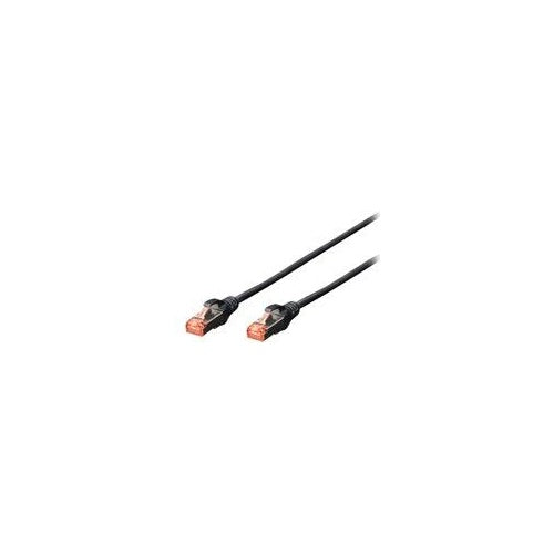 DIGITUS Professional - Patch-Kabel - RJ-45 (M) bis RJ-45 (M) - 10,0m - SFTP, PiMF - CAT 6 - IEEE 802,3 - halogenfrei, geformt, ohne Haken, verseilt - black (Packung mit 5) (DK-1644-100-BL-5) afbeelding 1