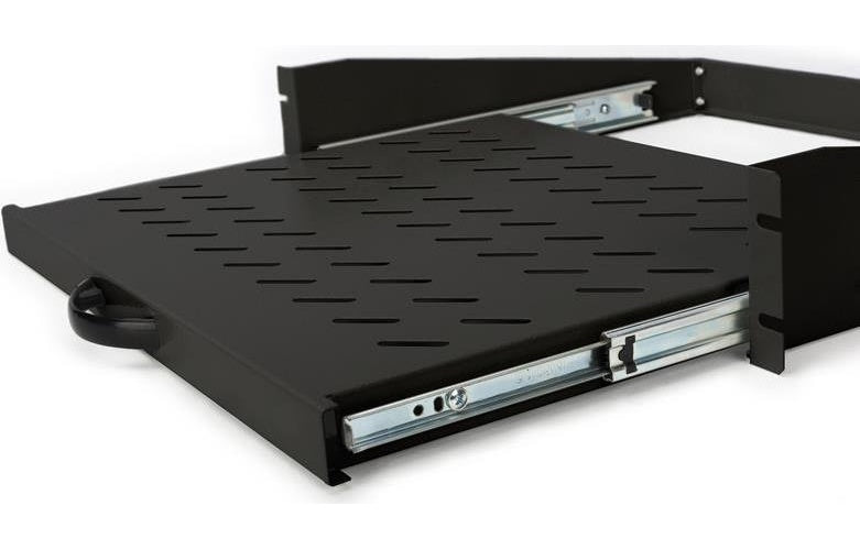 DIGITUS Professional DN-19-TRAY-2-450-SW Extendible - Rack - Regal - Schwarz, RAL 9005 - 2U - 48,3 cm (19") (DN-19-TRAY-2-450-SW) afbeelding 1