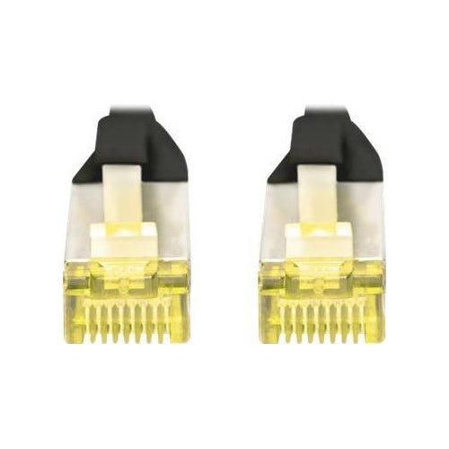 DIGITUS - Patch-Kabel - RJ-45 (M) bis RJ-45 (M) - 2 m - S/FTP - CAT 6a - geschirmt, halogenfrei, geformt, ohne Haken - black (Packung mit 10) afbeelding 1