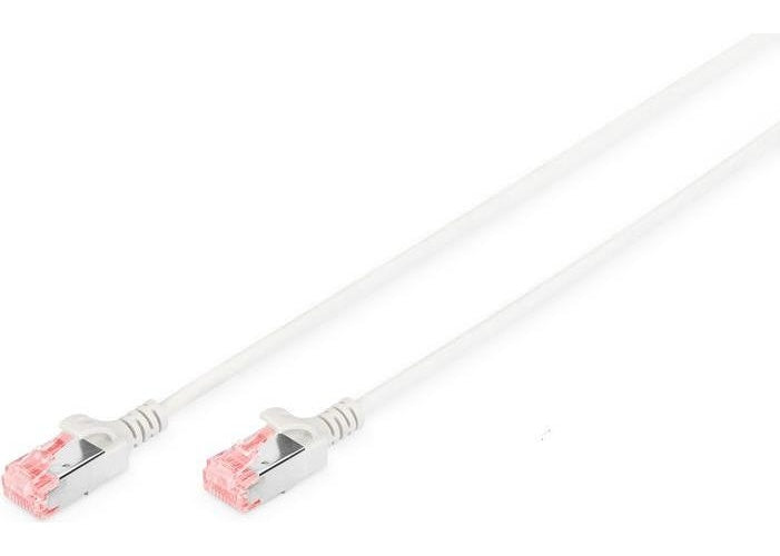 DIGITUS Slim - Patch-Kabel - RJ-45 (M) bis RJ-45 (M) - 10 m - 3.65 mm - U/FTP - CAT 6 - geschirmt, halogenfrei, geformt, ohne Haken - Grau (Packung mit 5) afbeelding 1