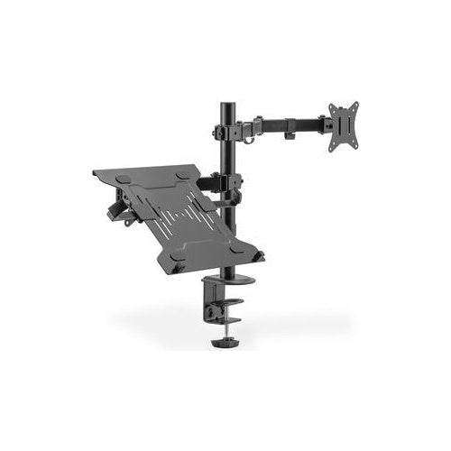 DIGITUS - Befestigungskit (Klammer, Notebook-Ablage, Monitorarm, VESA-Schnellverschlussplatte) - für Monitor/Notebook - universal - Kunststoff, Stahl - mattschwarz - Bildschirmgröße: up to 81.3 cm (monitor) / up to 39.6 cm (notebook) (up to afbeelding 1