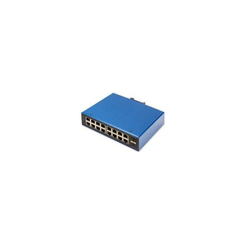 Digitus Industrial 16+2-Port L2 managed Gigabit Ethernet PoE Switch. Switch-Typ: Managed, Switch-Ebene: L2. Basic Switching RJ-45 Ethernet Ports-Typ: Gigabit Ethernet (10/100/1000), Anzahl der basisschaltenden RJ-45 Ethernet Ports: 16, Anza afbeelding 1